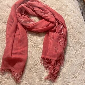 FRYE fringed scarf wrap light weight large 72” x 72”